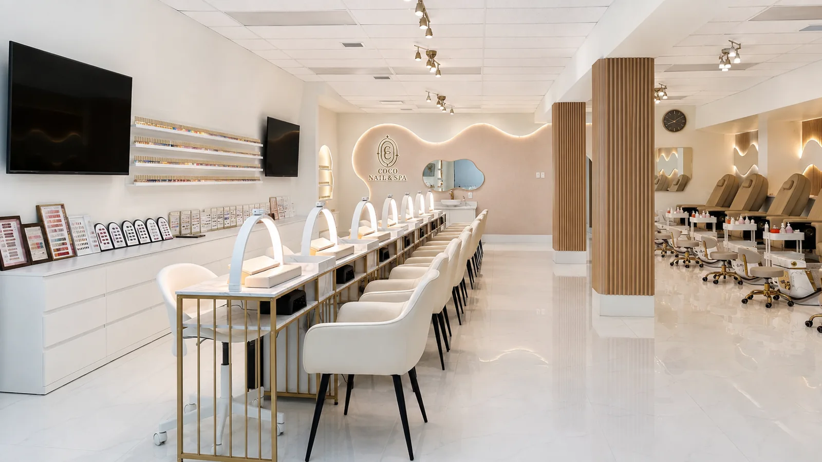 Coco Nails Spa interior — The whole picture